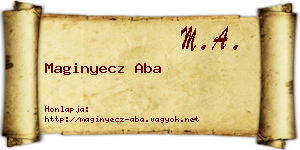 Maginyecz Aba névjegykártya